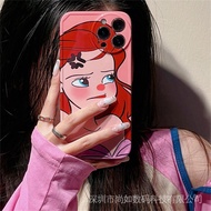 Cute Angry Princess Ariel Mermaid Photo Frame Soft Shell X 11 12 13 14 Series Iphone Case