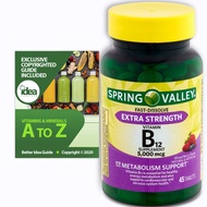 Vitamin B12 Fast Dissolve Tablets by Spring Valley, 5000 mcg + “Vitamins & Minerals - A to Z - Bette