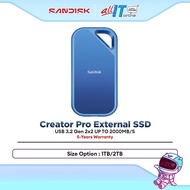 SanDisk Creator Pro External SSD USB 3.2 Gen 2 x2 (1TB / 2TB)