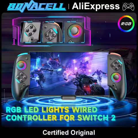 Gamepad For Nintendo Switch 2 Controller RGB 9-Axis Gyro Joypad W/ Dual Shock Turbo/Marco Programabl
