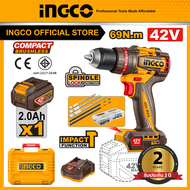 INGCO สว่านกระแทกไร้สาย 42V 69Nm พร้อมแบต 2Ah 1ก้อน CIDLI426981