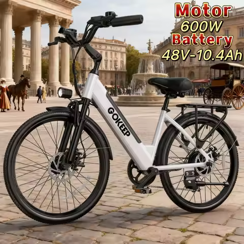 26" Tires 600W Commuter Electric Bike Adult Hydraulic Disc Brakes 48V 10.4Ah Removable LCD Display 2