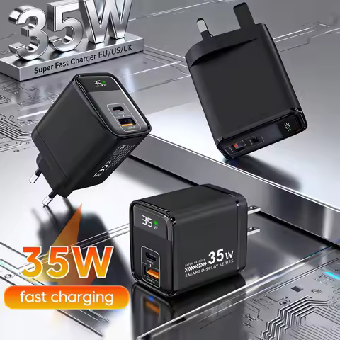 35W USB C Charger 25W USB A Phone Charger EU/US Phone Charger Travel Wall Charger Fast Charging for 