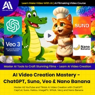 Video Course - AI Video Creation Mastery - ChatGPT, Suno, Veo & Nano Banana |  Ai Make Video | Make 