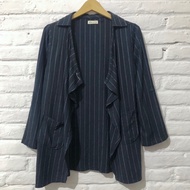 KATUN Merche blazer navy LD 96 cotton linen outer long sleeve cardigan smart casual work clothes sku