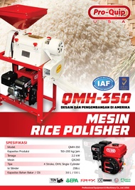 (PROQUIP QMH350) Mesin Penggiling Padi QMH-350 / Rice Polisher Beras Kebi Mini QMH 350 - Mesin Gilin