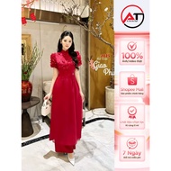 Innovative ao dai, high-quality 4-panel silk ao dai, size S - 3XL