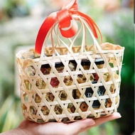 Set of 10 mini-size bamboos containing 10 eggs