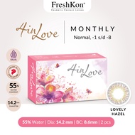 4inLove Lovely Hazel - Color Monthy/ Monthly Color Contact Lenses - (Normal, -1.00 to/d -8.00) 2 pcs