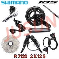 Shimano 105 R7120 2x12 Speed Hydraulic Disc Brake Set R7120 Shifter R7170 Hydraulic Disc Brake R7100