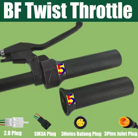 Ebike Twist Throttle 24V/36V/48V/60V/72V/84V Bafang Thottle Bafang Motor Throttle+Julet/SM/2.8 Plug