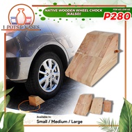 1POTS&VASES 1pc NATIVE WOODEN WHEEL CHOCKS (4 inches x 4 inches x 6.5inches) Tire Chocks KALSO