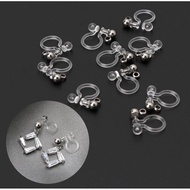 ✿INF✿10Pcs Invisible Clip on Earring Converter Allergy-Free Resin Non Pierced Earring