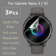 3Pcs For Garmin Venu 3 3S Smart Watch Ultra Clear Ultra Slim Soft Hydrogel Repairable Film Screen Protector -Not Tempered Glass
