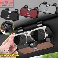 Volkswagen Car Sun Visor Glasses Case Leather Grain Sunglasses Box Sunshade Decoration For VW Polo B