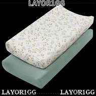 LAYOR1GG 2PCS Changing Mat Cover, Breathable Cotton Ultra Soft Diaper Changing Pad Cover, Muslin Fit