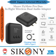 Mazer Fly-Mate Pro Duo (M-FlyMate Pro DUO) Wireless Bluetooth 5.0 Transmitter Travel Airplane Flight