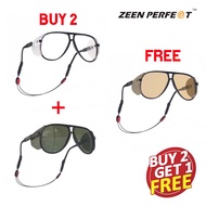 แว่น Safety ZEEN PERFECT Aviator style แบบมีกระบังข้าง ฟรีสายคาดคล้องแว่นตาแบบลวดสลิงปรับระดับได้