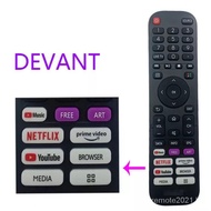 For Devant Smart TV Remote 32STV103 50QUHV04 55UHD202 EN2N30H Video prime Control About YouTube NETFLIX