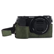 MegaGear MG1644 Ever Ready Genuine Leather Camera Half Case Compatible with Sony Alpha A6100, A6400