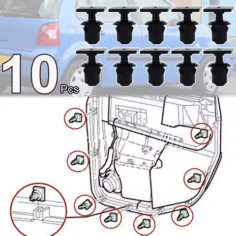 10Pcs Door Panel Card Clips For Audi A6 A8 S8 D2 VW T4 T5 Caddy Roof Rivets Headliner Interior Trim 