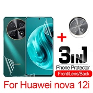 3 in 1 Front And Back Soft Hydrogel Film For Huawei nova 12i Huaweinova12i 4G 2024 Protective Film Full Cover Clear Transparent Screen Camera Lens Protector Not Glass