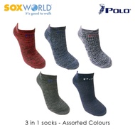 [SOXWORLD] Polo Haus Men's Ankle Sport Socks by Sox World (3 Pcs) 25-2123