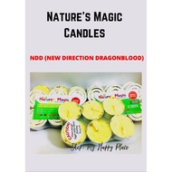 Feng Shui Magic Candle (NDD): Raja Kayu Sawdust, Dragon's Blood Tree Oil, Palo Santo, Black Kemuning