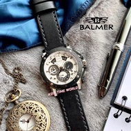 [Original] Balmer 7935G SS-1 Chronograph Sapphire Men's Watch with White Dial and Black Genuine Leat