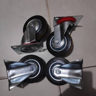 3inch Rubber Wheel trolley Wheel Showcase Wheel (2 On 2 Off)