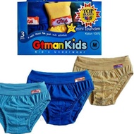 3 PCS CHILDREN'S UNDERWEAR GT MAN BLUE 708 SIZE M L XL