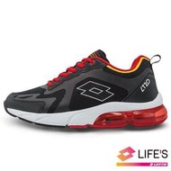 北台灣大聯盟 LOTTO樂得-義大利第一品牌 男款LT20加厚氣墊跑鞋 2390-黑紅 超低特價690元
