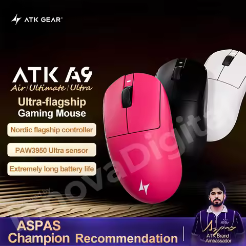ATK Dragonfly A9 Ultimate Wireless Gaming Mouse A9 Air PAW3950 Ultra Lightweight Ergonomic E-sports 