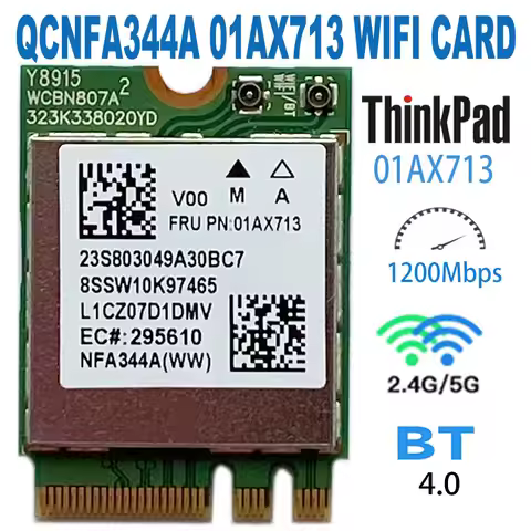 NFA344A QCNFA344A M.2 867Mbp WiFi Card For Lenovo ThinkPad 710S E470 E475 E570 E575 V310 YOGA-710 72