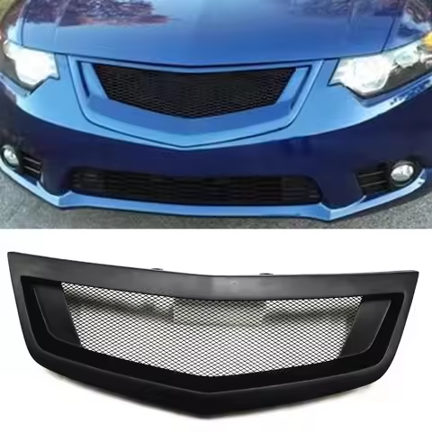 Fiberglass/Carbon Fiber Car Upper Bumper Hood Mesh Grid Front Grille Racing Grills For Acura TSX Hon