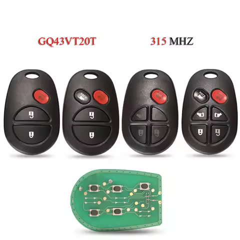 jingyuqin 3/4/5/6Buttons 315MHZ GQ43VT20T Remote Car Key For Toyota Avalon Camry Highlander Sequoia 