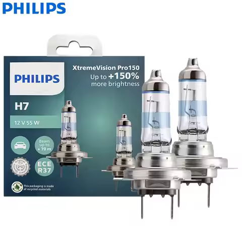 Philips X-tremeVision Pro150 H7 Car Halogen Headlight 12V 55W PX26d +150% Bright White Original ECE 