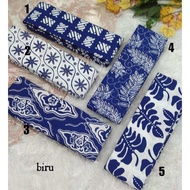 KATUN Blue Stamped Batik Fabric - Prima Cotton Fabric - Batik Fabric - Metered Batik Fabric - premium Batik Fabric - premium Metered Batik Fabric - Pekalongan Batik Fabric - Pekalongan Batik Fabric