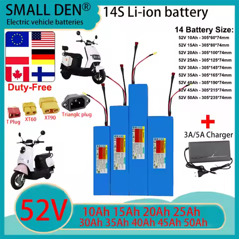 21700 New 52V 50Ah 45Ah 40Ah 35Ah 30Ah 25Ah 20Ah 15Ah 10Ah Lithium Battery Pack 0-2000W High-power E