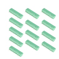 10pcs / Set Terminal Block Connector, 12 Pin 2.54mm Pitch Green PCB Universal Screw Terminal Block C