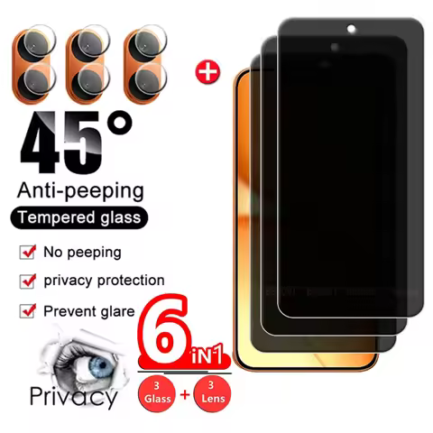 6-in-1 For Redmi Turbo 5 Max Glass Redmi Turbo 5 Tempered Glass Anti-Spy Cover Privacy Screen Protec