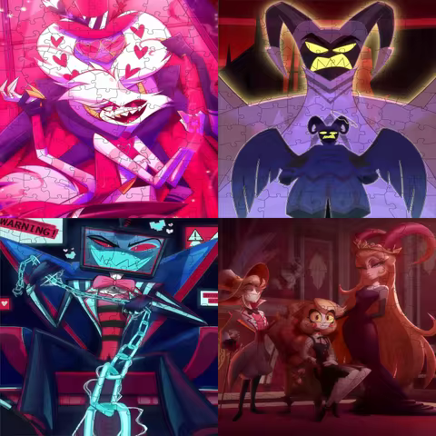 Wooden Puzzle for Hazbin Hotel Character Valentino Lucifer Lilith Vox Anime Brain-Boosting Adult Chi