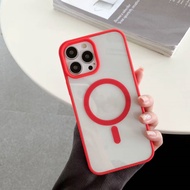 Red Magnetic Silicone Phone Case For IPhone 11 12 13 14 Pro Max Plus Mini XS Max XR 7+ 8+ Plus Mini 