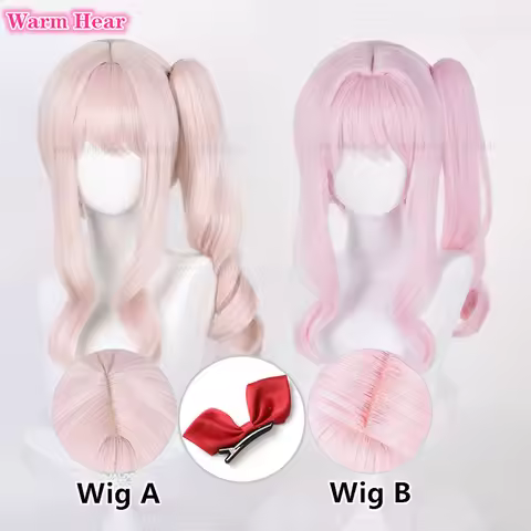 2 Styles Akiyama Mizuki Synthetic Hair Anime Long 45cm Pink Cosplay Anime Wigs Heat Resistant Hair H