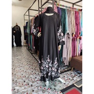 [READY STOCK MALAYSIA] ABAYA DUBAI SULAM BUNGA CANTIK. ABAYA KAIN NIDA .