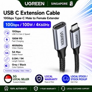UGREEN USB C Extension Cable USB 3.2 Gen 2 10Gbps Type C Male to Female Extender Cord Nylon Braided 