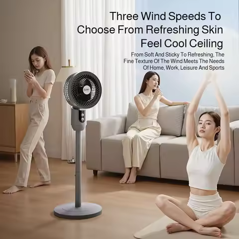 Household Floor Fan Three-speed Wind Silent Electric Fan Floor High Wind Air Circulation Fan Dual-pu