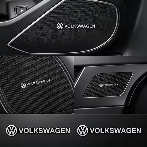3D Emblem Car Audio Stereo Speaker Badge Sticker For Volkswagen Tiguan Passat Golf Polo Touareg Mago