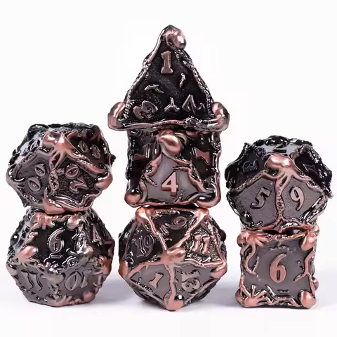Cusdie DND Octopus Metal Dice Set Dungeons and Dragons D4-D20 Solid Polyhedral Dice for Board Games 