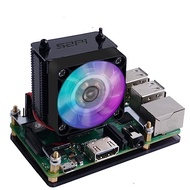 52Pi Raspberry Pi 4B Cooling Fan, Raspberry Pi 3B+ ICE Tower Cooler, RGB Cooling Fan with Raspberry 
